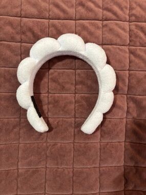 Plush Scalloped Kids Headband in White